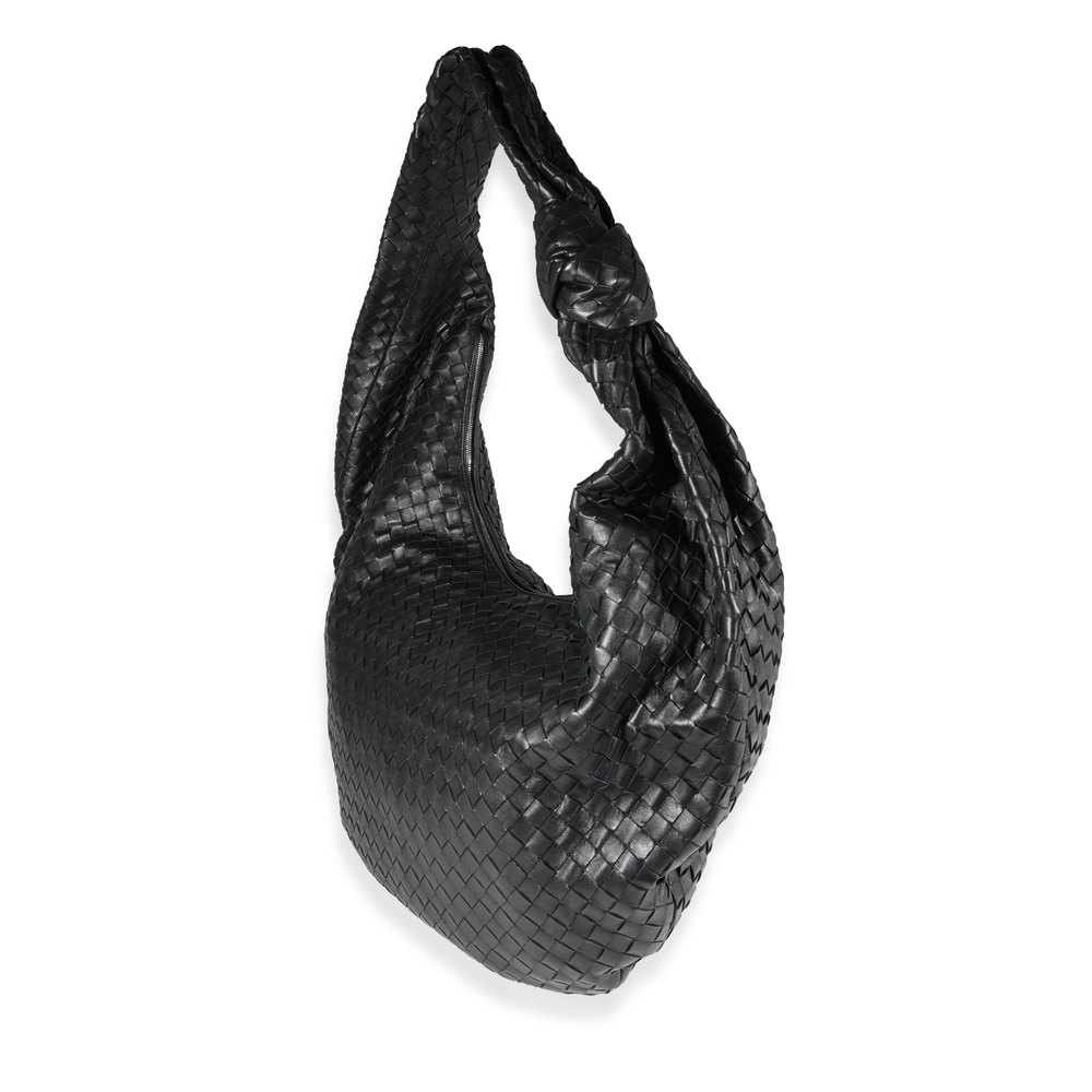 Bottega Veneta Black Intrecciato Leather Maxi Jodie Bag - Picture 3 of 7
